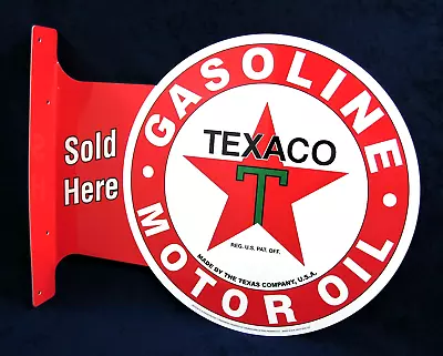 TEXACO Gasoline Oil - *US MADE* - Metal Flange Sign - Man Cave Garage Bar Decor • $29.95