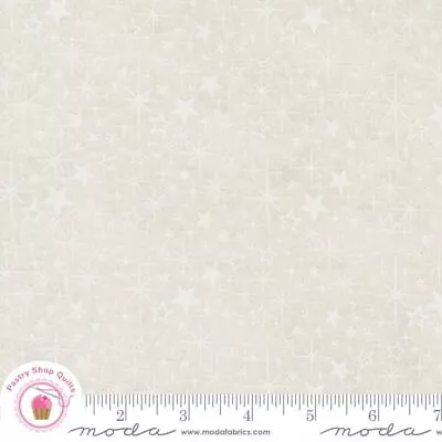 Moda JOLLY GOOD 30725 11 White On Cream Stars  BASIC GREY Quilt Fabric CHRISTMAS • $6.35