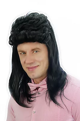 £5.99 • Buy Halloween 80's Black MULLET JASON WIG FANCY DRESS Pop Star HILL BILLY Costume