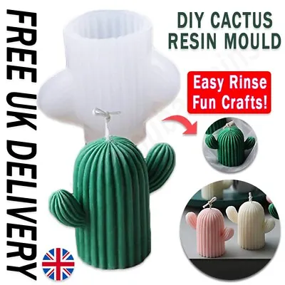 £5.97 • Buy Silicone Soap DIY Candle Moulds Fun Cactus Flower Crafting Wax Resin Plaster UK