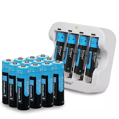 1.5V Rechargeable Li-ion Batteries With Charger Lithium AA AAA Battery LOT • $29.44