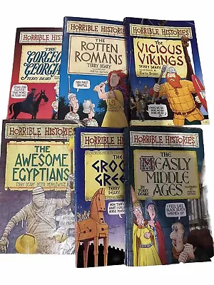 Bundle 6 X Horrible Histories Childrens Educational Books Vikings Greeks Romans • £7.49