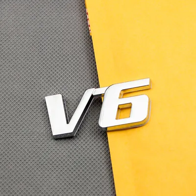 3D Metal V6 Rear Lid Trunk Turbo Badge Logo Chrome 4WD Sport Emblem Car Decal • $5.99