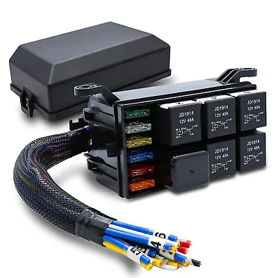 Fuse Relay Box Block Universal Relay Block Box For 12V-24V Automotive Waterproof • $51.10