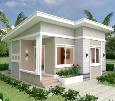 Small Home Plan 7x7 Meter 24x24 Feet 2 Bedrooms Shed Roof (A4 Hard Copy) • $18.85