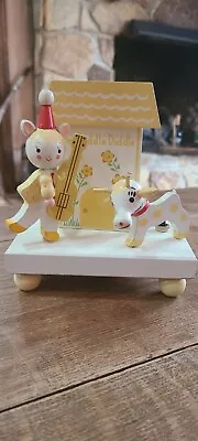 Vintage 70s Nursery Table Light Hey Diddle Diddle Cow Cat Yellow Wooden WORKS • $19.99
