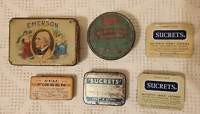 Vintage Advertising Tins Boxes And Bottles Lot Of 6 Sucrets & Others • $16.99