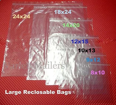 LARGE Reclosable Seal-Top Clear BIG Clothing Merchandise Storage Bags 2 Mil • $8.25