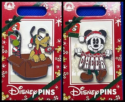 $19.99 • Buy Disney Parks 2 Pin Lot CHRISTMAS 2022 Pluto + Mickey Mouse - NEW!