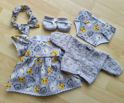 £13.99 • Buy Baby Annabell /Luvabella 17 To 19 Inch Dolls 5 Piece Grey Teddy Dress Set (25)