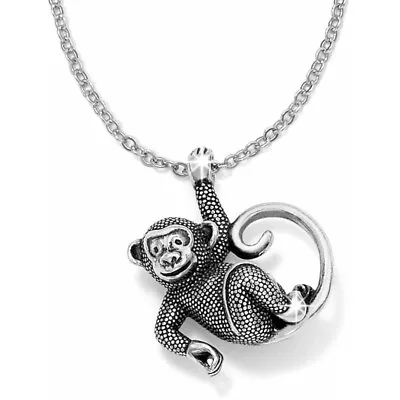 NWT Brighton MONKEYING AROUND Silver Pendant Necklace Year Of The Monkey MSRP$48 • $14.50