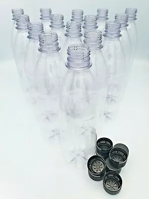 Clear Plastic 500ml PET Screw Cap Drinks Bottles Cordial Home Brew 20-100 Pack • £44.45