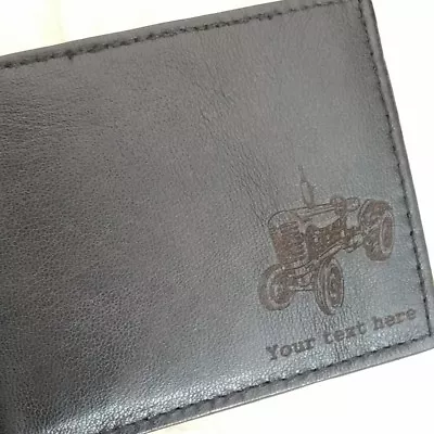 Tractor Engraved Leather Wallet (merchandise Gift Present Vintage Classic) • £25.95