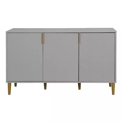 Modern Credenza Storage Cabinet Accent Cabinet Sideboard With 3 Carved Door • $109.99