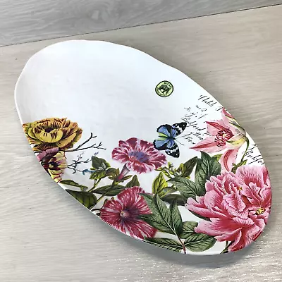 Michel Design Works Serveware Oval Melamine Platter – Floral & Butterflies 19  • $21