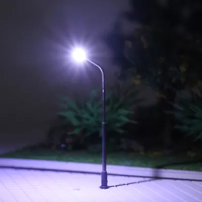 10pcs Model Trains N Scale 1:160 Lamp Post Street Lights Cool White LEDs LQS06 • $11.99