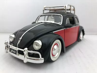 $55.95 • Buy Jada 1959 Vw Volkswagen Beetle Black / Red 1:24 Rack Adjustable Camber No Box