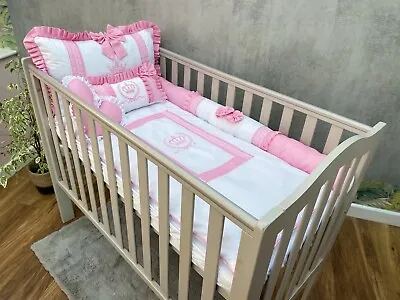 Handmade Embroidery Baby Bedding  Cot Bed Sets 60/120 • £90