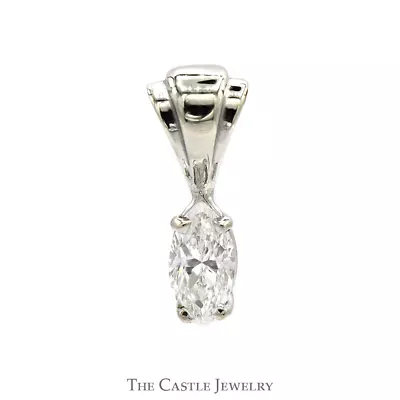 Marquise Cut .40ct Diamond Solitaire Pendant In 14k White Gold • $1095