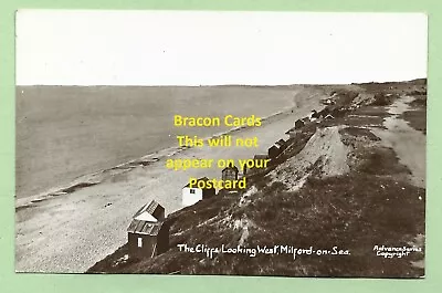 [A024] Hampshire R/P Postcard The Cliffs Looking West. Milford On Sea • £4.95