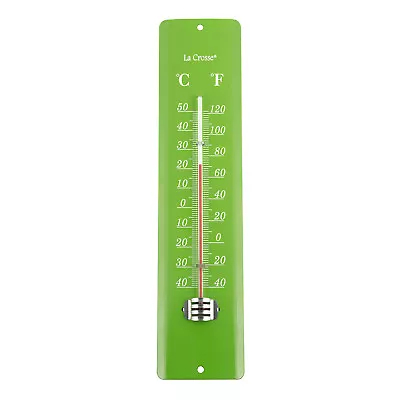 T83677 La Crosse La Crosse 11.5  Indoor / Outdoor Metal Thermometer - Green • $11.95