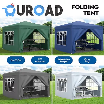 $125.90 • Buy 3Mx3M Gazebo Pop Up Folding Outdoor Camping Marquee Wedding Party Canopy Tent