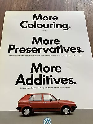 VW Golf Mk2 Magazine Advert Poster Quality Print Wall Art Man Cave Retro • $4.35