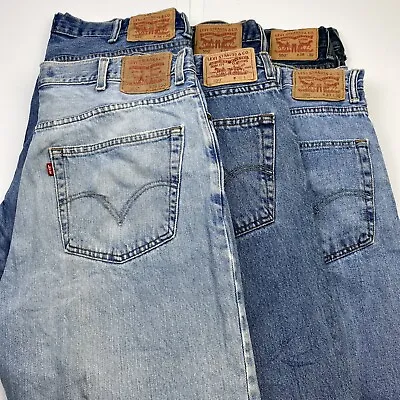 Lot Of 6 Levi's 550 Relaxed Fit Blue Jeans Men's Size 38x30 • $71.40