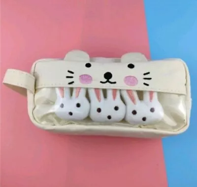 Cute White Rabbit Plush Pencil Case • $7