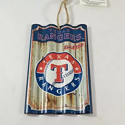 Texas Rangers Corrugated Metal Ornament MLB Baseball Team Sports America • $10.97