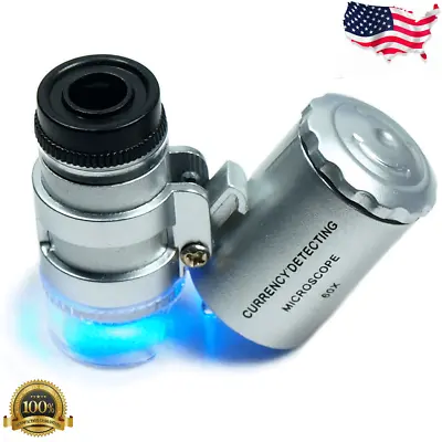 60X Magnifying Loupe Jewelry Jewelers Pocket Magnifier Loop Eye Glass Led Light  • $4.49