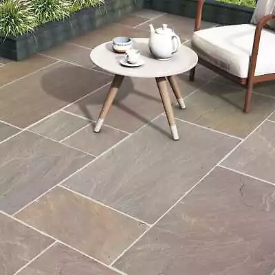 Raj Green Sandstone Paving Natural Indian Patio Slabs Mixed Sizes 23.10m2 Pack • £700