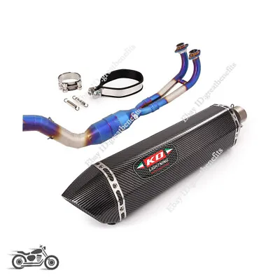 For Yamaha TMAX 530 2017-2019 Full Exhaust System Blue Front Pipe Muffler Escape • $248.44