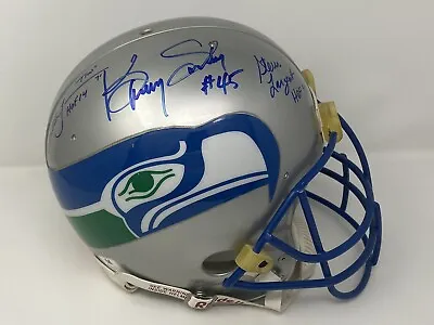 Seahawks HOF'ers Autographed Full Size Authentic Helmet Largent Easley Jones • $650