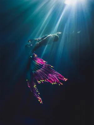 Amazing LED Mermaid Merman Tail Style 1 Green Pink Monofin Fin Mermaids • $365.60