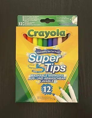 Crayola Supertips Washable Markers Pens In Assorted Colours (Pack Of 12) • £5