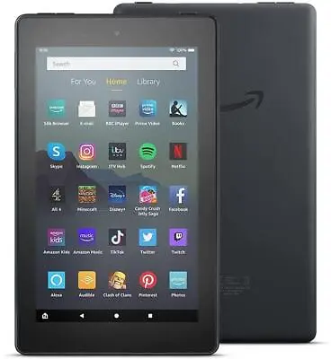 Amazon Fire 7 Tablet | 16GB |  7 Inch Display | Wi-Fi | Black | UK Stock • £34.95