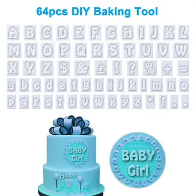 $12.64 • Buy 64PCS English Letters Alphabet Cookie Cutter Fondant Cake Mold Set Plastic