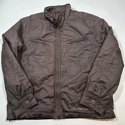 Jeep Jacket Mens Size Large Brown Full Zip Utility Insulated American Legend • $24.99
