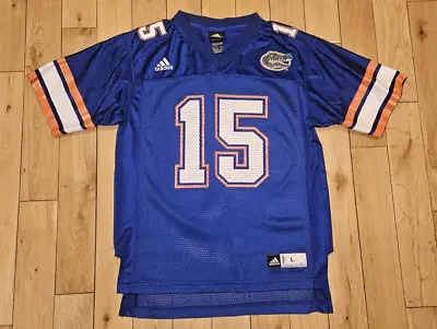 Vintage Adidas Tim Tebow FLORIDA GATORS #15 Youth NCAA Team Replica JERSEY L • $33.99