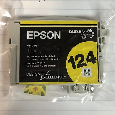 EPSON 124 Yellow INK CARTRIDGE OEM Genuine NEW Sealed No Box • $7.95
