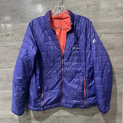 Eddie Bauer Women First Ascent Jacket Reversible Pertex Puffer Purple Petite L • $15.30