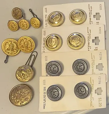 Vintage Anchor Insignias Emblems Military Button Lot • $18.95