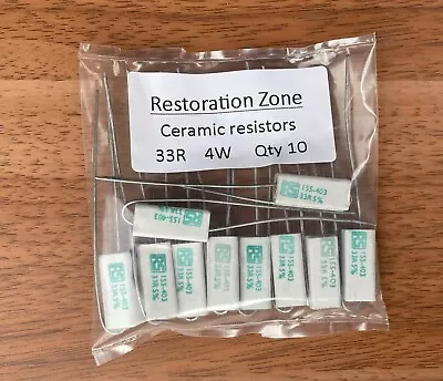 Ceramic Resistors 33R 4W Packs Of 10 N14 • £3.95