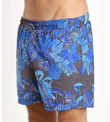 Hugo Boss Mens Small Swim Shorts Blue Floral Print Pockets Drawstring Liner • $29.99
