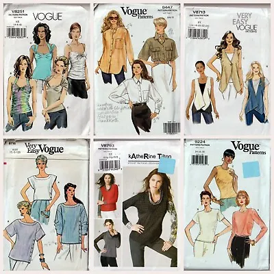 Vogue Misses Tops Sewing Pattern Casual Career Blouse OOP You Pick 8793 9224 • $5.99