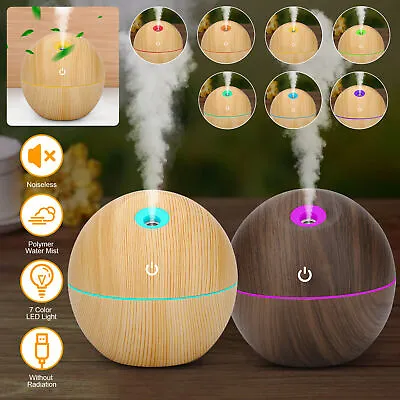 Aroma Diffuser Essential Oil Humidifier Mist Maker Aromatherapy Wood Grain LED • $10.48