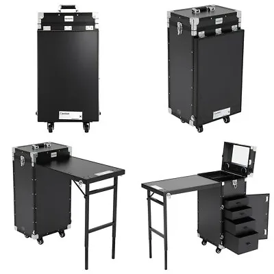 Studio Large Makeup Case Nail Table Cosmetic Organizer Box Artist Travel Trolley • £279.95