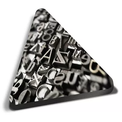 Triangle MDF Magnets - Metallic Newspaper Letter Press #14203 • £4.99
