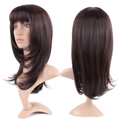 Long Thick Cosplay Wig Natural Hair Full Head Wigs For Women Piece Straight Wavy • £18.44